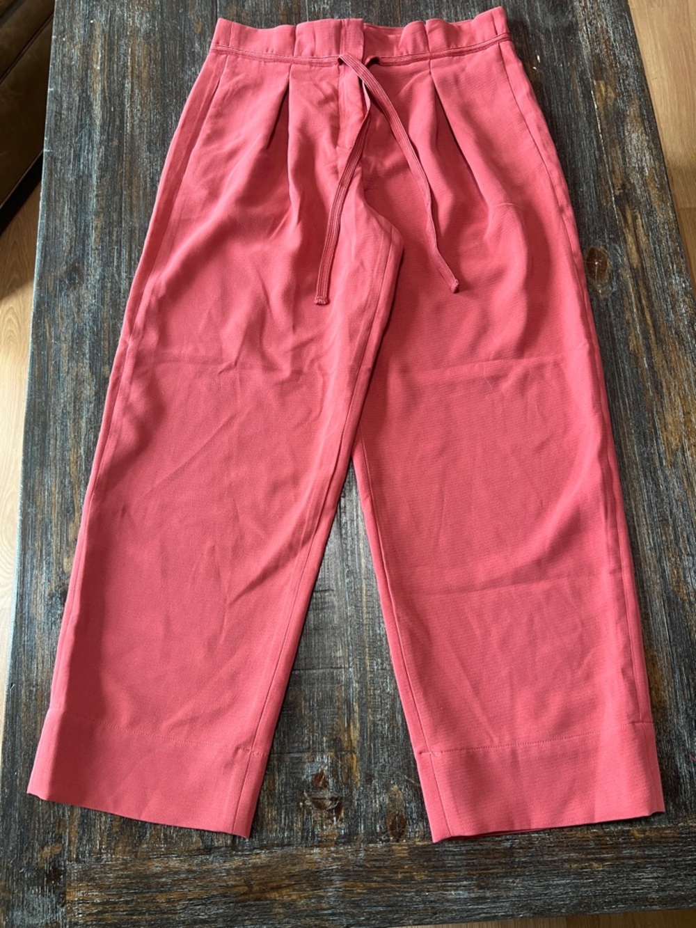 Marc New York Coral Pink Cropped Wide-Leg Pants